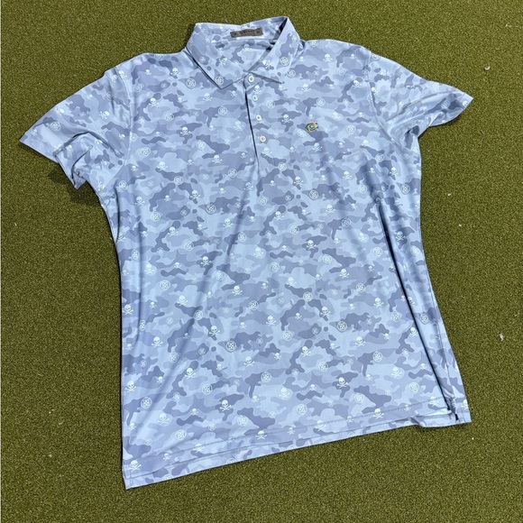 G/FORE Blue Camouflage XL Oakmont Golf Shirt - Picture 4 of 4